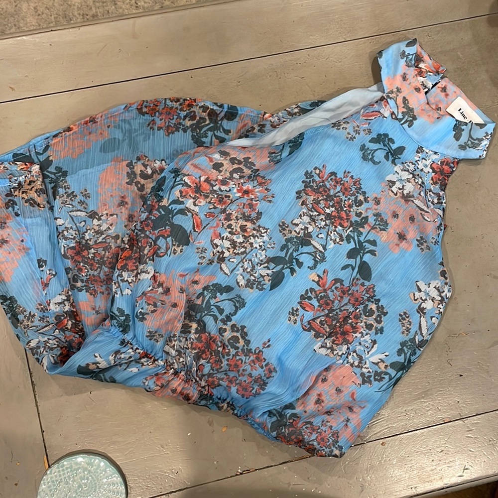 Line and dot halter dress